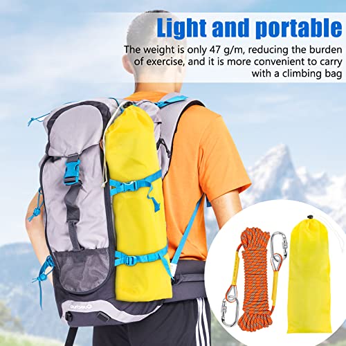 NTR Orange/Black/Blue Climbing Rope 10M(32ft) 20M(64ft) 30M(96ft) 50M(160ft), 8MM Static Rock Climbing Rope with 2 Steel Hooks, Rappelling Rope for Outdoor, Hiking Safety Escape Rope, Rescue Parachute by NTR - Image 7