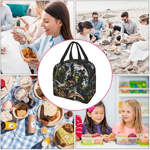 Giwawa Motocross Insulated Lunch Bag For Men Dirt-Bike Motorcycle Race Lunch Tote Bento Bag Sport Motorcyclist Food Container For Women Kids Boys Girls School Work #TOP5