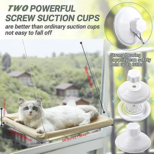 image for CLKHOWL Cat Window Perch Hammock Seat - Large Cat Hammocks Bed for Ind