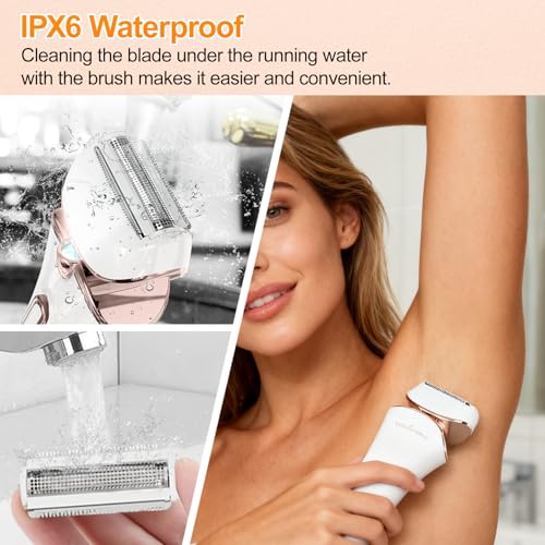 Image of Electric Body Shaver Trimmer for Women - BEAUTYCARE Cordless Razor for Women Portable Lady Shaver for Legs, Arm, Underarms, Bikini, USB Rechargeable, Wet & Dry Waterproof Bikini Trimmer for Woman, Gold