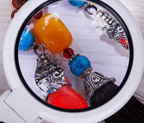 Miniatura 5 de Meichoon Lámpara de mesa de cristal con lupa, lámpara de aumento plegable 5X11X alimentada por USB, con 8 luces LED, para leer, pasatiempos, joyas,