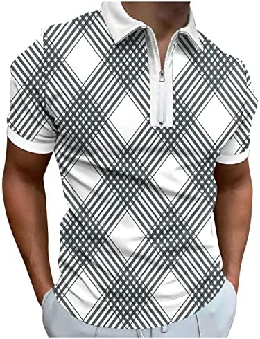 Mens Music Note Printed Polo Shirts,Mens Quarter Zip Short Sleeve Tops Blouses,Mens Quick Dry Tee Shirts,Sizes M-3XL