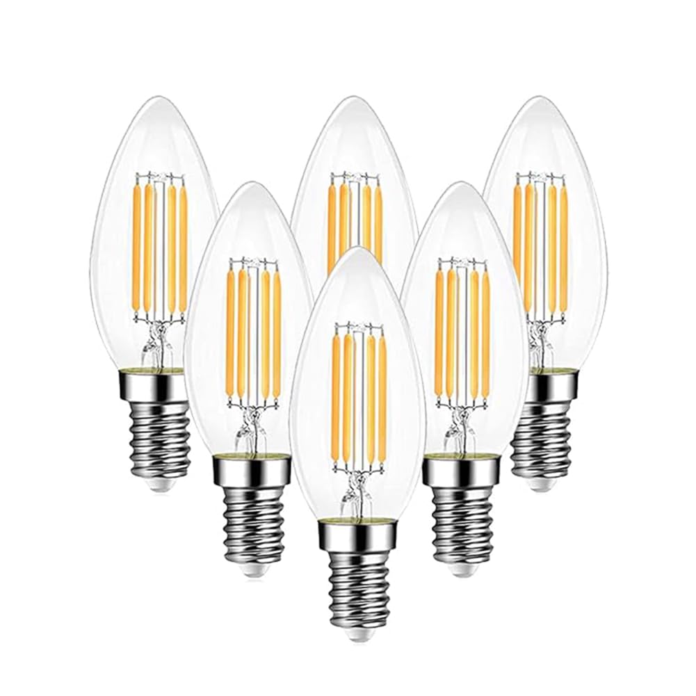 Generico Lampadine a Candela LED E14 a filamento 6W, 750LM equivalenti a 57W