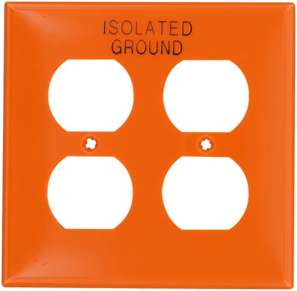 Leviton 80716OIG 2Gang Duplex Device Receptacle Wallplate, Hot