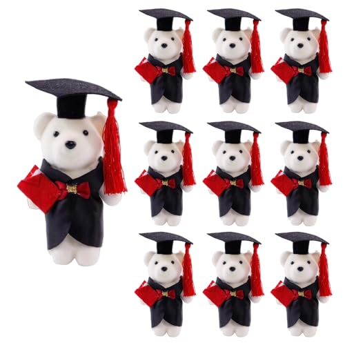 10 muñecas coleccionables de oso con temática de graduación con traje de académico para estudiantes, padres y educadores, regalos de graduación, recuerdo
