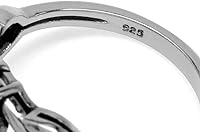 Vista 4 de Silvershake - Anillo de plata de ley 925 con piedra de nacimiento ovalada de 8 x 6 mm, acabado antiguo o chapado en oro amarillo, con nudo celta