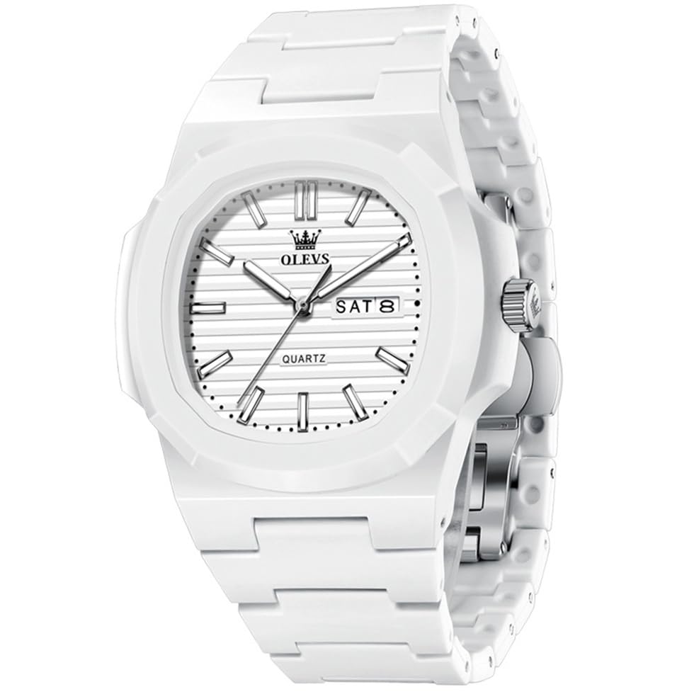 Image of OLEVS Mens Watches Analog Quartz Unisex Watches Square Resinous 3ATM Waterproof Day Date Sport Fashion Dress Wrist Watch