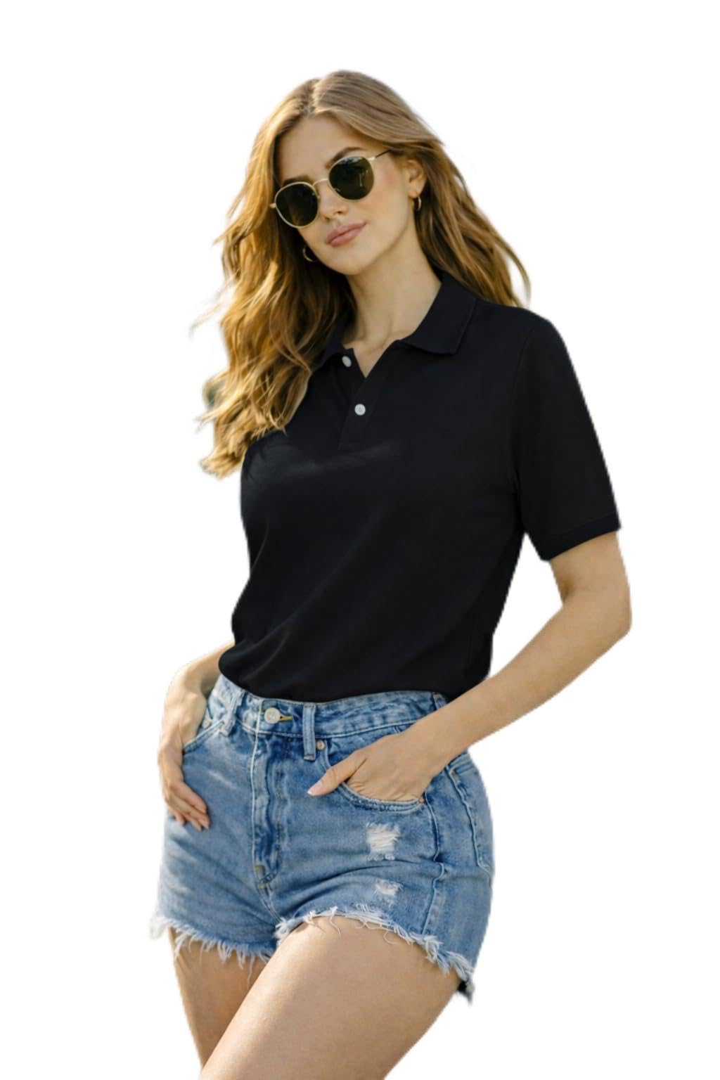 dagcros Women’s Premium Polo T-Shirt – Lycra Matty Stretch Fabric, Comfortable, Elegant Smart Casual Wear Polo Tshirt for Women-picture-42