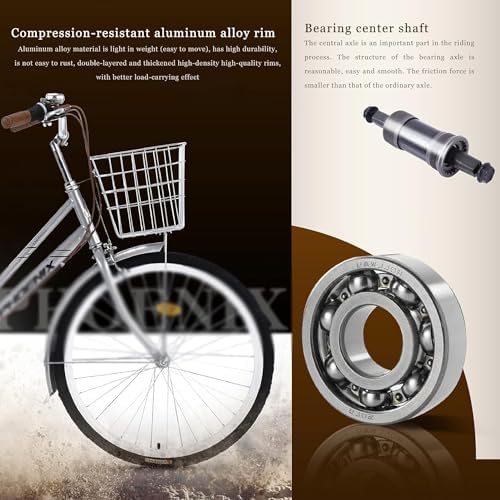 Bicicleta de carretera para adultos con transmisión de 7 velocidades y estante trasero para desplazamientos y fitness