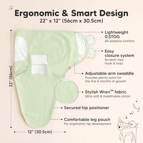 Image of 3-Pack Organic Swaddles for Newborns, Baby Swaddles 0-3 Months (Mellow) | Newborn Swaddle Sleep Sacks, Soft Cotton, Infant, Baby Swaddle Wraps, Girls, Boys, Large Hook & Loop Closure