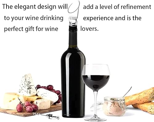 Miniatura 5 de Juego de 4 piezas de aireador de vino, aireador de aire de vino y boquilla para decantador, sin goteo y sin derrames