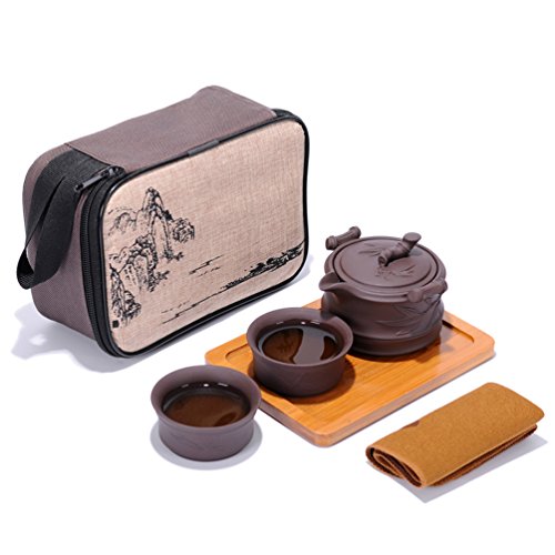 Kungfu Zisha - Juego de té portátil de viaje, hecha a mano,...