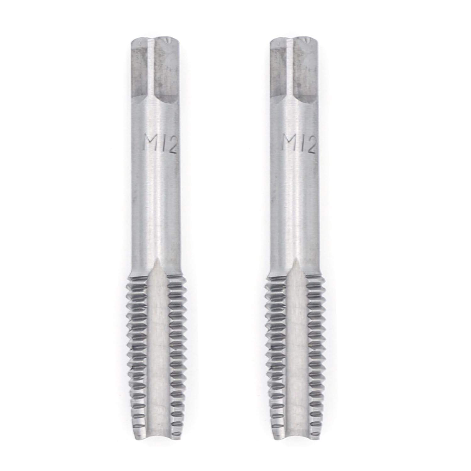 2PCS Youzzei Metric Thread Tap, M12x1.75MM Metric Hand Tap, Premium High-Speed Steel 3 Straight Flutes Right Hand Screw Threading Taps