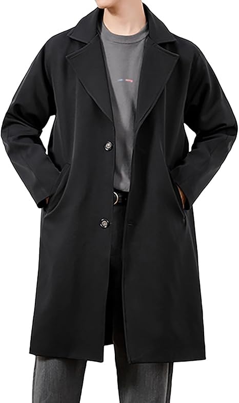 Amazon Co Jp メンズビジネストレンチコート メンズロングトレンチコート秋 冬シングルブレストコートルーズ シンプルスタイルコート 幅広い用途 色 Black Size 5xl 服 ファッション小物 Amazon Co Jp メンズビジネストレンチコート メンズロングトレンチコート秋 冬シングルブレストコートルーズ シンプルスタイルコート 幅広い用途 色 Black Size 5xl 服 ファッション小物