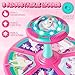 Lehoo Castle Unicorn Sit and Spin Toys for Toddlers 1-3 Girls, Toddler Sit n Spin with Lights and Music, 360°Spinning Seat for Body Balance Training, Sensory Toys Birthday Gift for Kids 2-4
