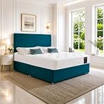 SANA SLEEP Sleek 5FT King Bed with Pocket Sprung Mattress & 2 Drawers | Compact Bedroom Set | Sturdy Frame for Comfort | Chic Divan Design | Modern Spaces Furniture (Jade Plush)
