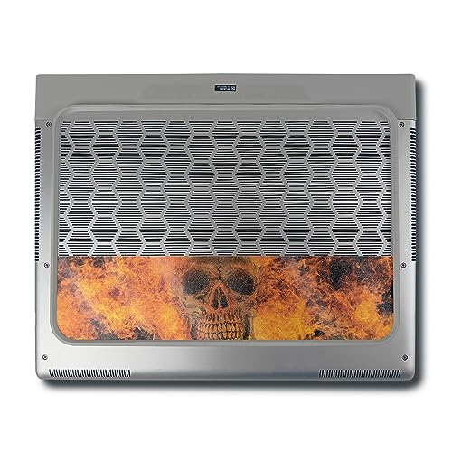 Image of MightySkins Glossy Glitter Skin Compatible with Alienware X16 R1 (2023) Full Wrap Kit - Fire Skull | Protective, Durable High-Gloss Glitter Finish | Easy to Apply & Change Styles | Made in The USA