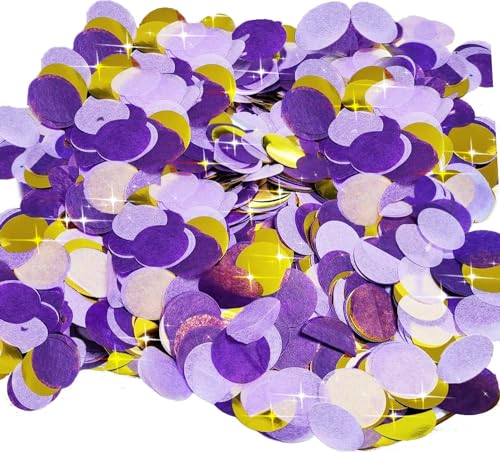 Image of Purple Gold Confetti /Purple Gold Party Table Decorations /Eid Mubarak /Purple Birthday Decorations /NYU Graduation Party Decorations 2026