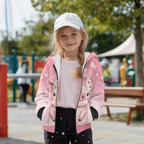 YEXIATODO Girls Zipper Hooded Sweatshirt for Girls Long Sleeve Crop Top Hoodies Kids Pullover Sweatshirts with Pocket4