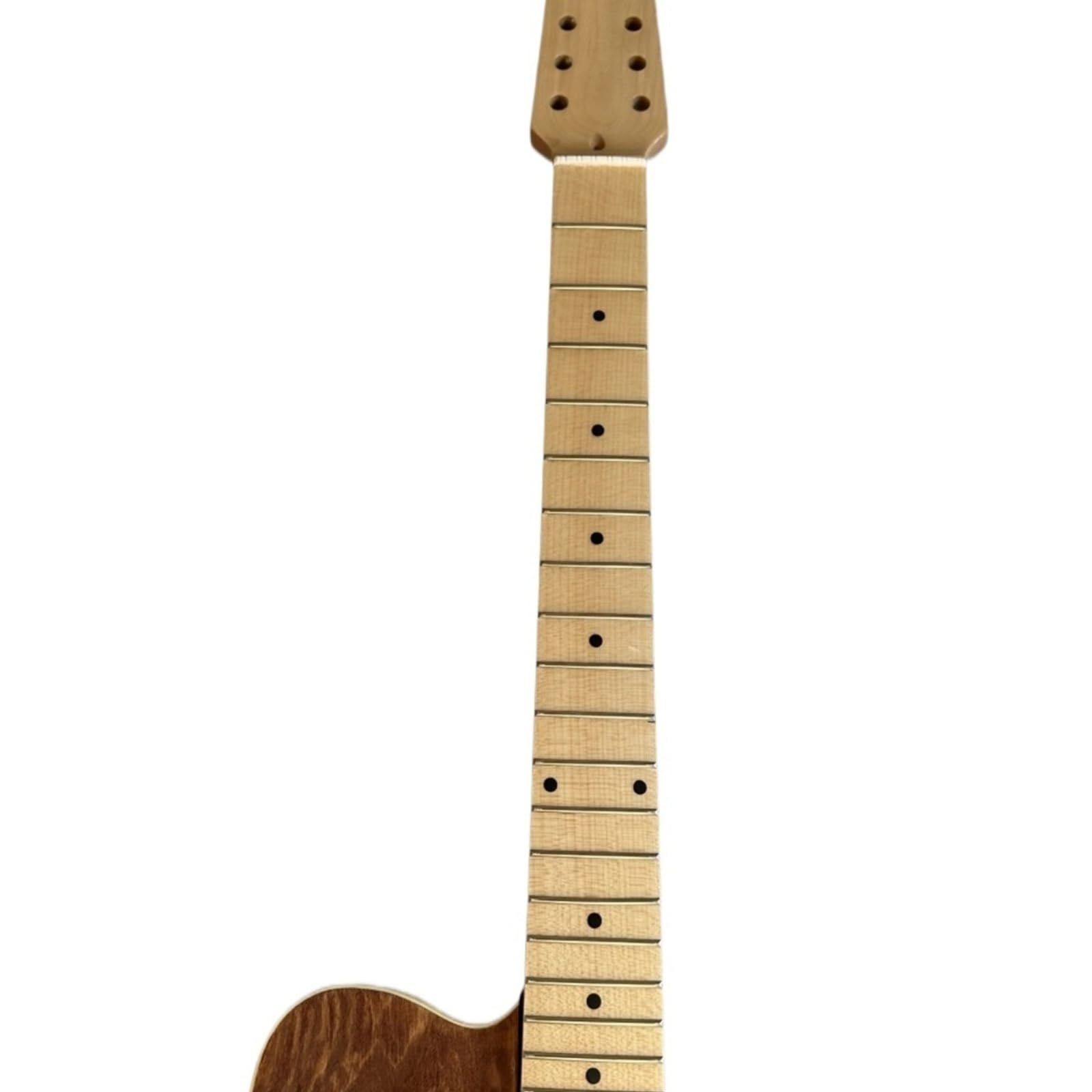 Compatibile for corpo di chitarra a 12 corde da 40 pollici e manico in acero con ponte, parti di costruzione for chitarra elettrica fai-da-te in bianco di Paulownia