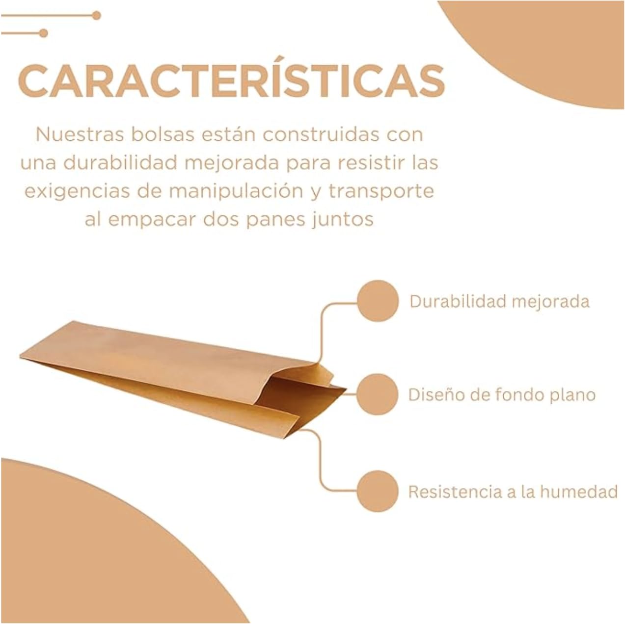 1000 Bolsas De Papel Kraft Para 1 Barra De Pan, MEDIDA 9+4x52 - Ideal Para Panadería, bolsas de papel, Bolsas Ecológicas Resistentes, Bolsas panaderia, Papel Kraft Duradero, Bolsas de pan