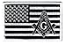 Masonic Black American Flag Patch Embroidered Iron-On Freemason Square Compass