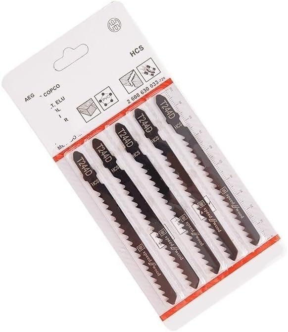 Jig Saw Blades 5pcs/Set HCS Straight Cutting Jig Saw Blades 6T T244D for Fast