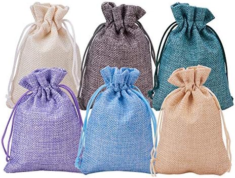 colored burlap bolsas