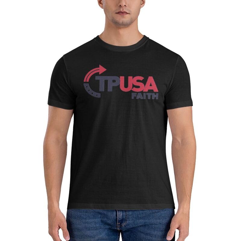 Turning Point USA TPUSA Faith Crew Neck Short Sleeve T-Shirt for Men Cotton T-Shirts Black2