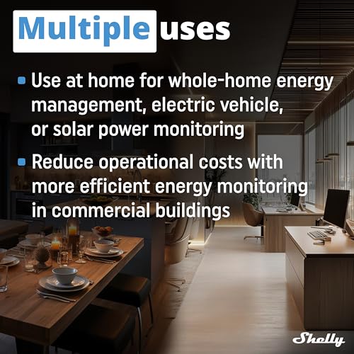 Image of Shelly Pro 3EM 3CT 63 | Wi-Fi & LAN 3-Phase Professional Smart Energy Meter | DIN Rail | Home Automation | Compatible with Alexa & Google Home | iOS Android App | No Hub | Photovoltaic Ready