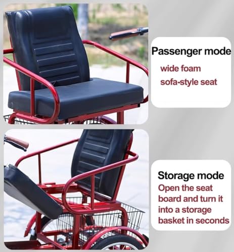 Triciclo para Adultos y Mayores, Asiento con Respaldo, Frenos delanteros y Suspensión miniatura 5