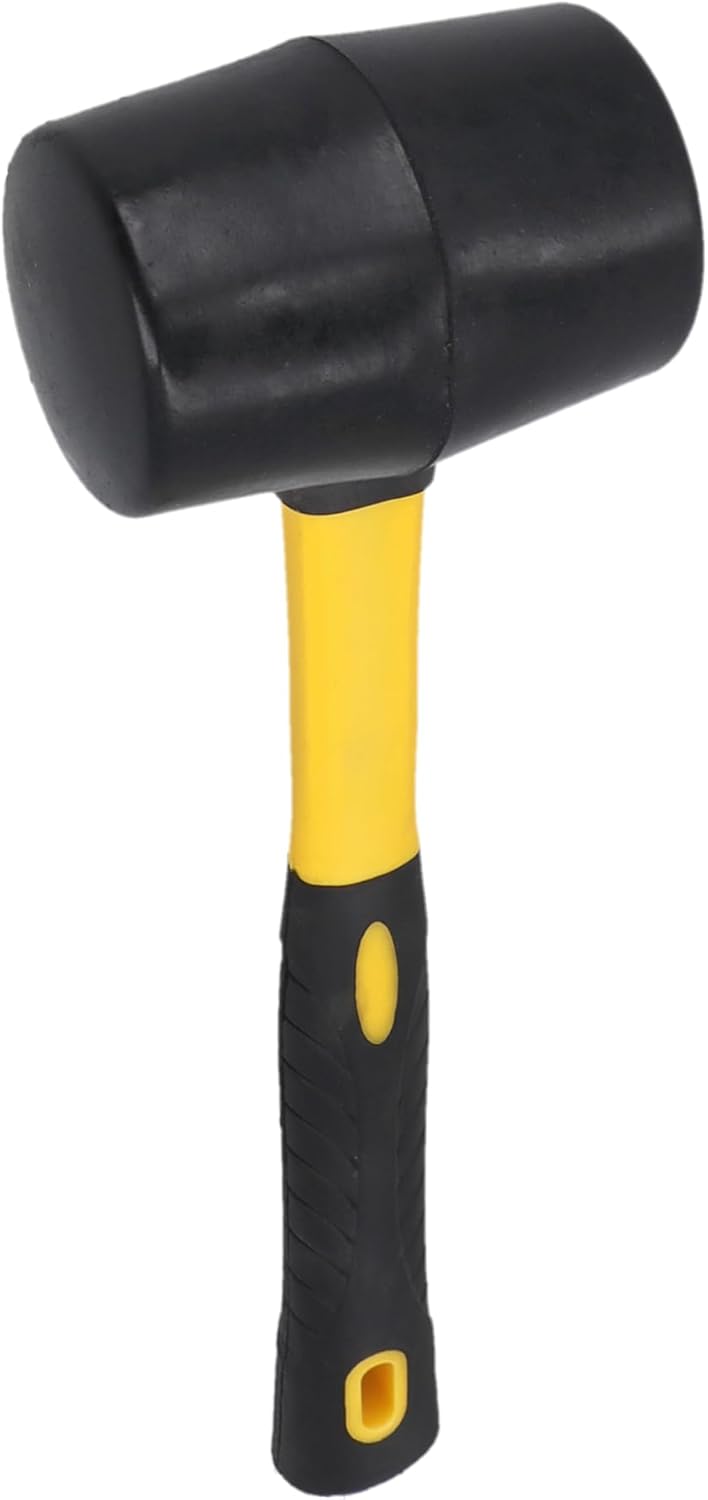 Hardy Universal 2K Rubber Mallet 2-Component Handle with Non-Slip Coating Work Comfort Safety Shaping Precise Solid Colour Black 55 mm