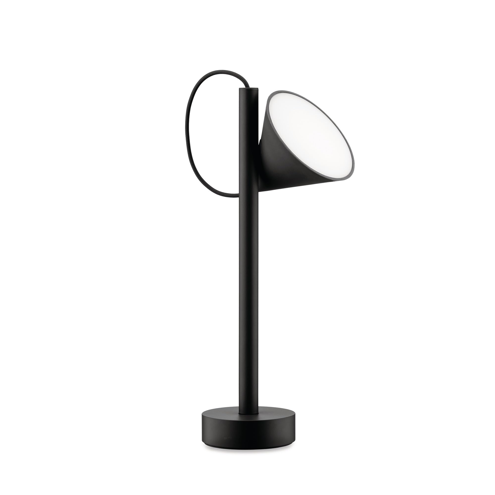 Alessi Tsumiki ME01 B - Lampada Portatile Magnetica, Batteria Ricaricabile con cavo USB-C, in Metallo e Resina Termoplastica, Luce a LED 3.5W 5V, Nero