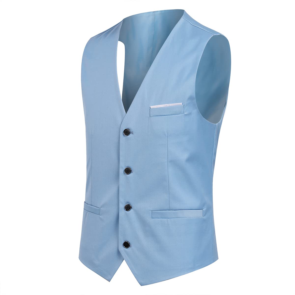 YOUTHUP Abito da Uomo 3 Pezzi Abiti Eleganti in Puro Colore Slim Fit Blazer Gilet Pantaloni