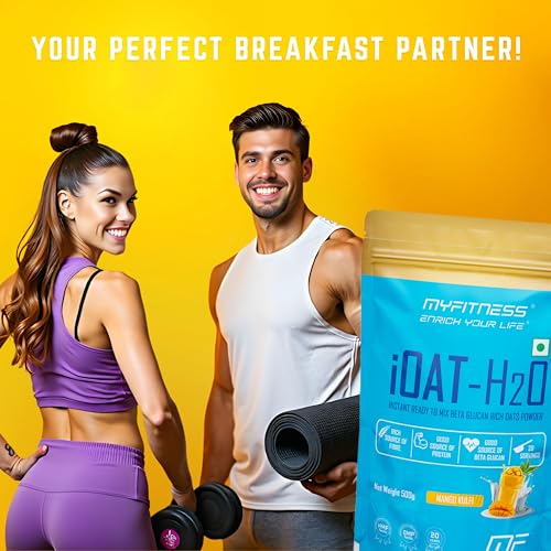 Image of Oats Powder | iOat H2O | Instant Ready To Mix Beta Glucan Rich Flavoured Oats Powder | Breakfast Cereals (500g (Pack Of 1), Cafe Mocha)