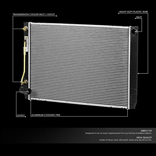Image of DNA Motoring OEM-RA-2681 2681 Factory Style Aluminum Cooling Radiator Compatible With 04-06 Sienna AT /MT,26-3 /8 inch W X 19-1 /4 inch H X 5 /8 inch D,1-3 /8 inch Inlet / 1-3 /8 inch Outlet