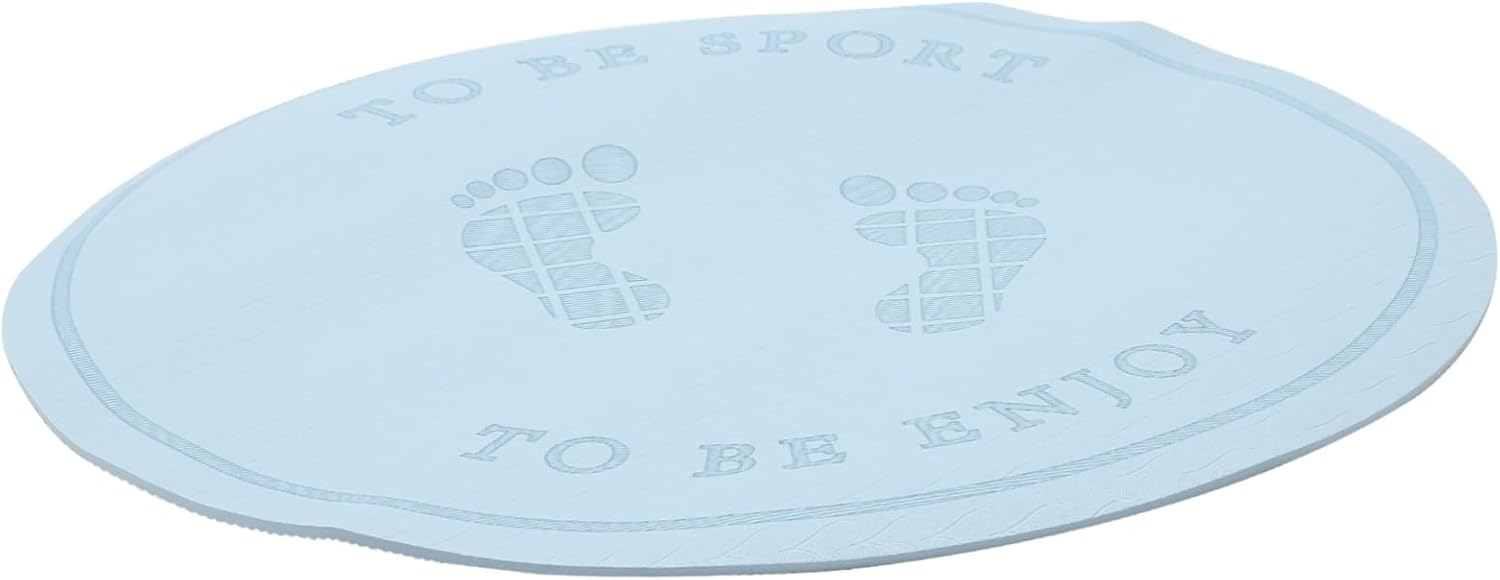 1pc Round Shock-absorbing Exercise Mat Non-slip Indoor Gym Cushion for Yoga Skipping and Home Workouts Lightweight Design Moonlight Blue Footprint Pattern