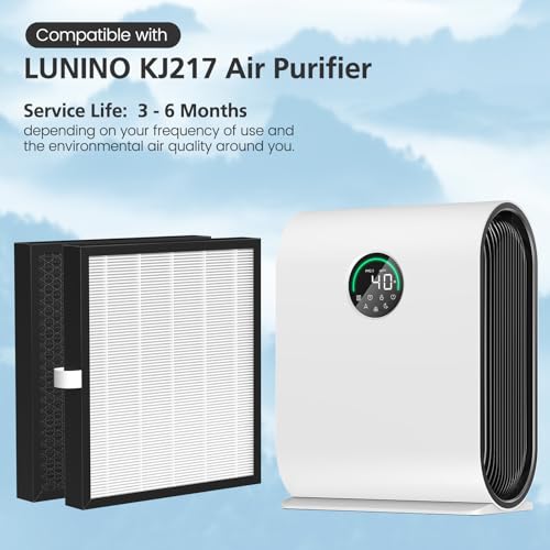 Image of KJ217 Filter Replacement Compatible with MOOKA KJ217 Smart Large Air Purifier 3-in-1 With High-Efficiency Activated Carbon KJ217 Air Filter For Pets Dust Smoke Odor Dander Pollen, 2 pack