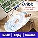 Dribbl Electric Bubble Massage Bathtub Mat – Non-Slip Full-Body Waterproof Hot Tub Spa Mat for Bath with Heater, Motorized Air Pump, and Remote Control, 6-Speed Adjustable Massage, Blue