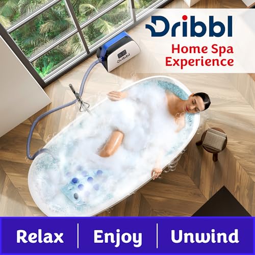 Dribbl Electric Bubble Massage Bathtub Mat – Non-Slip Full-Body Waterproof Hot Tub Spa Mat for Bath with Heater, Motorized Air Pump, and Remote Control, 6-Speed Adjustable Massage, Blue by Dribbl - Image 9
