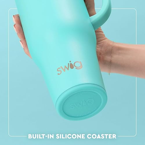 Miniatura 6 de Swig Life Mega taza de 40 onzas, vaso de 40 onzas con asa y popote, apto para vasos, apto para lavavajillas, vaso térmico extragrande, vaso térmico