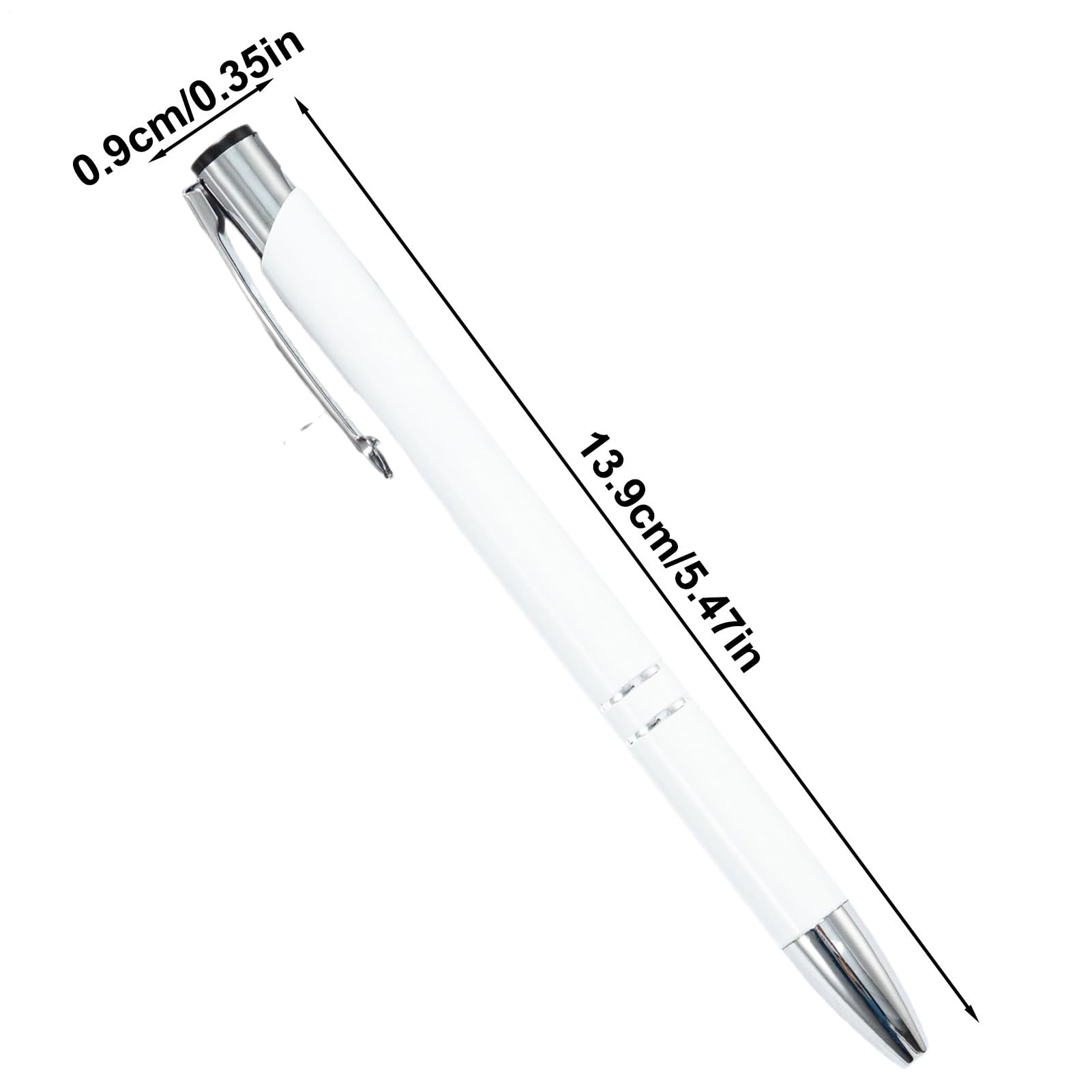 Penna a in metallo, 50 penne stilografiche in metallo, multifunzionali, alla moda, con clip argentata, matita per scrittura, per studenti, insegnanti, professionisti, uso quotidiano e scuola