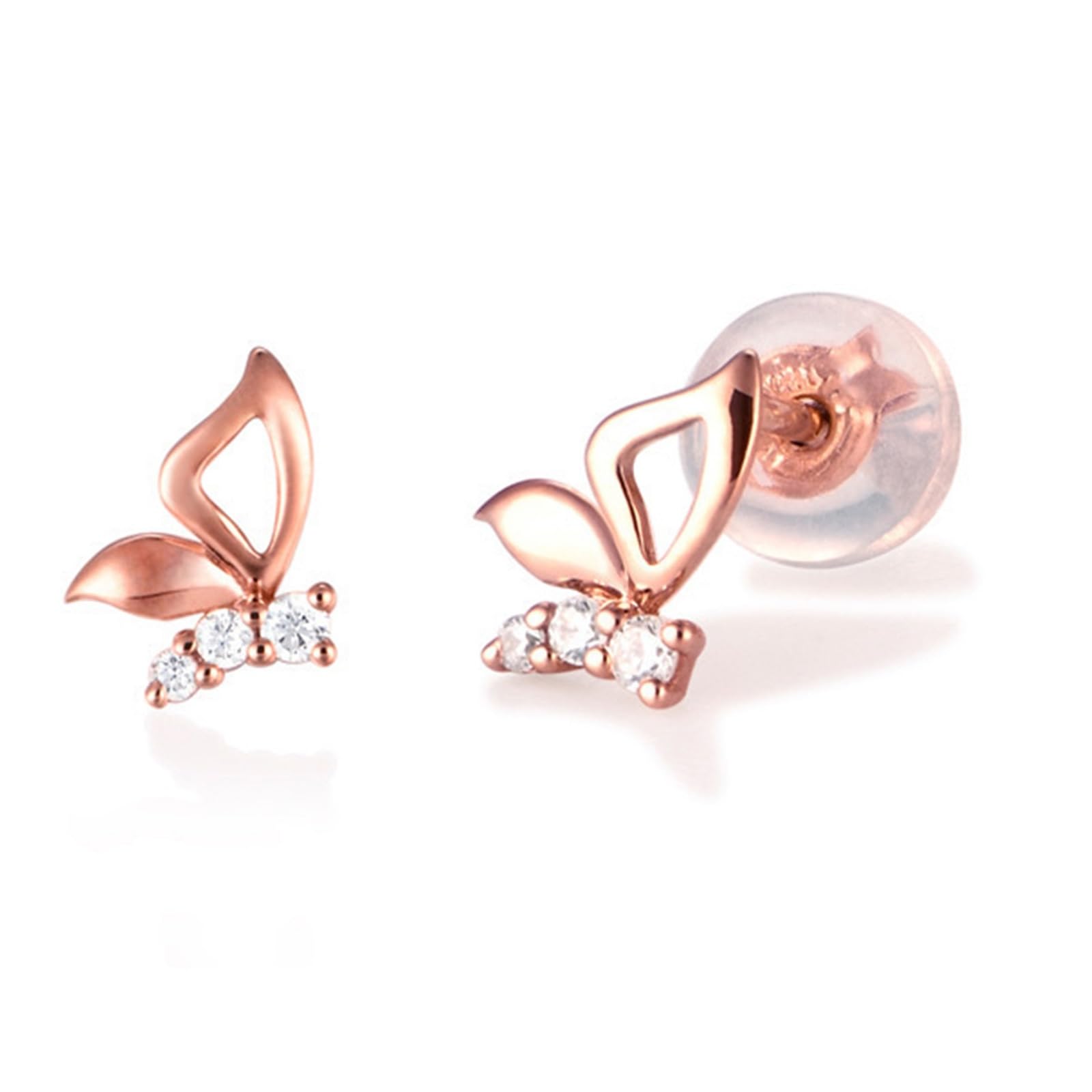 Boucles d'oreilles Papillon en Or avec Moissanite pour Bijoux de Mariage - 7