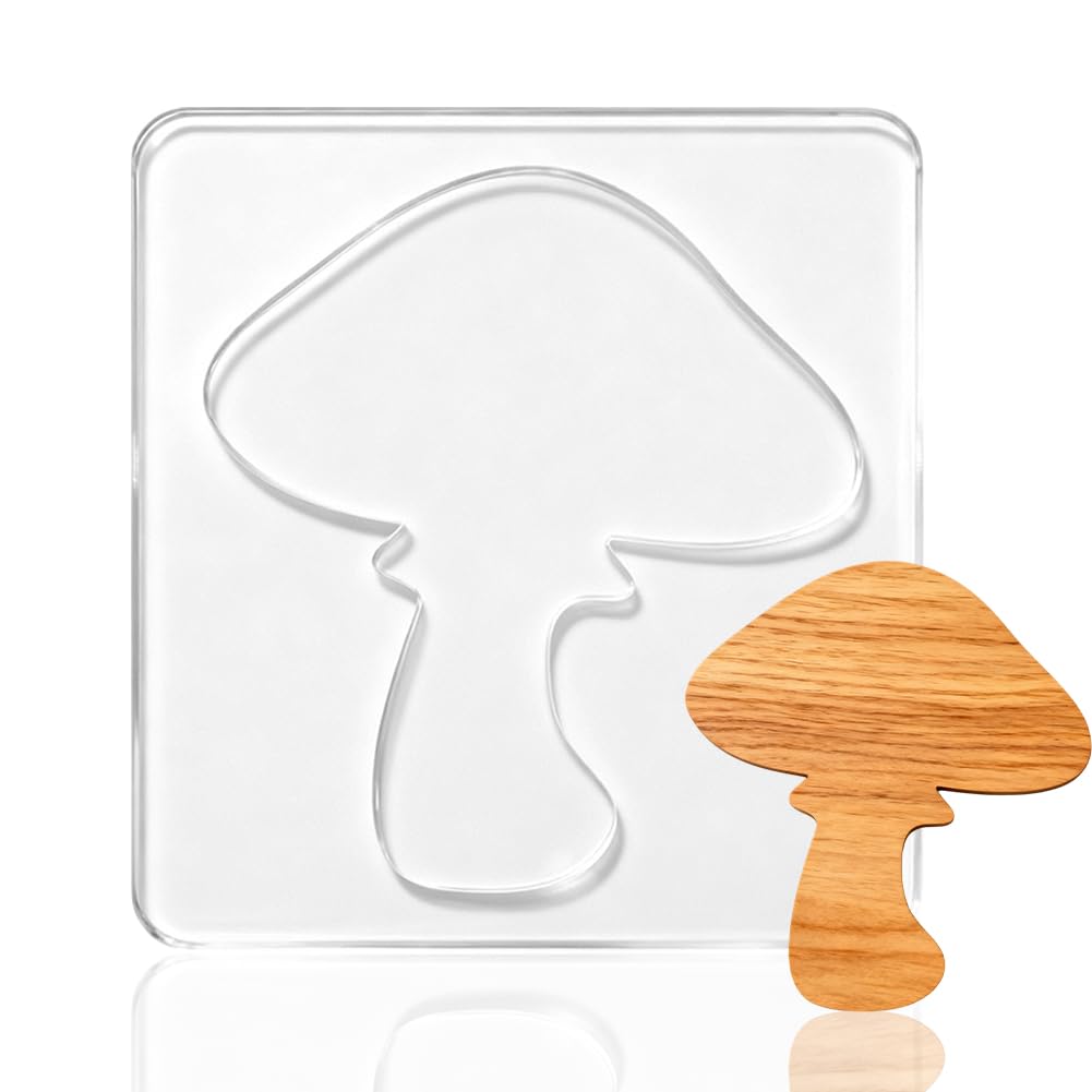 beinkmake Mushroom Acrylic Router Template Router Template for Woodworking Drawing Inlay Templates for Wood Clear Decorative Clear 7.9 x 7.1 inch