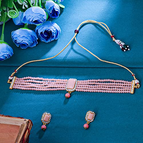 Image of Sukkhi Gold Plated Choker Necklace Set For Women
