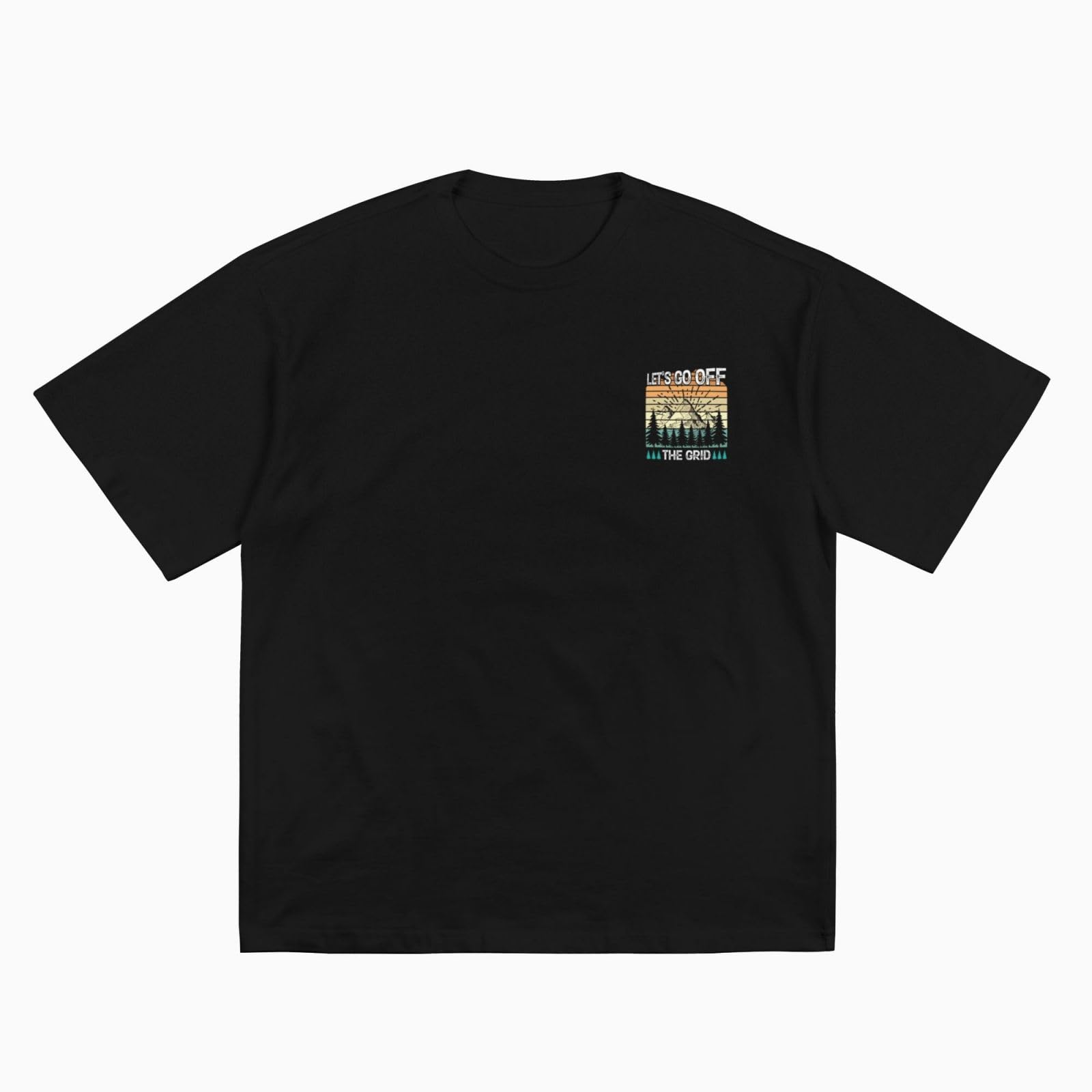Let S Go Off The Grid Cotton T-Shirt for Men Women Short Sleeve Tee Shirts Black