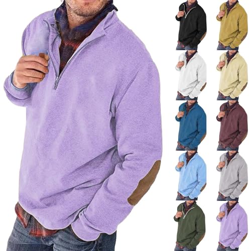 Mens Long Sleeve Sweatshirt Quarter Zip Loose Fit Mock Neck Coat Casual Solid Spring Tennis Sport Pullover Top4