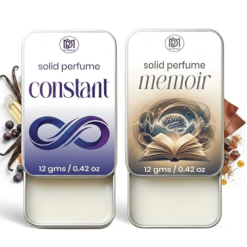 Image of Dr.Mashur Solid Perfume |Constant&Memoir Alcohol Free Wax Perfume Balm, Long Lasting | Pocket Tin 12g, Pack Of 2| Non Greasy Smooth Glide, Travel Friendly Men And Women