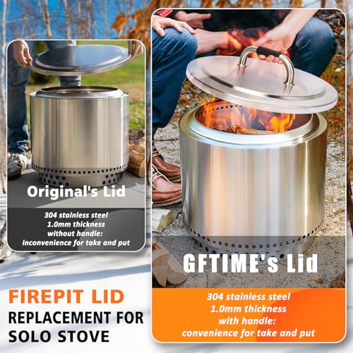 GFTIME Pokrywka paleniska ze stali nierdzewnej Ø 50 cm do solo Stove Bonfire, akcesoria do paleniska ze stali nierdzewnej, akcesoria do paleniska Bonfire, akcesoria do paleniska o zapachu dymu i