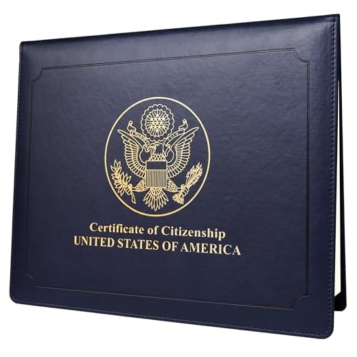 SUNEE US Citizenship Certificate Holder - US Citizenship Gifts - PU Naturalization Certificate, Gold American Seal Logo Certificate of Citizenship Cover, Padded with Cover